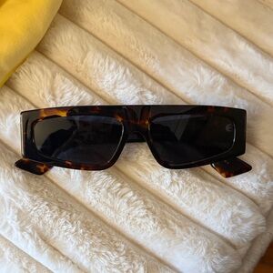 Dior Tortoiseshell Rectangular Sunglasses - Dark Blue Lenses